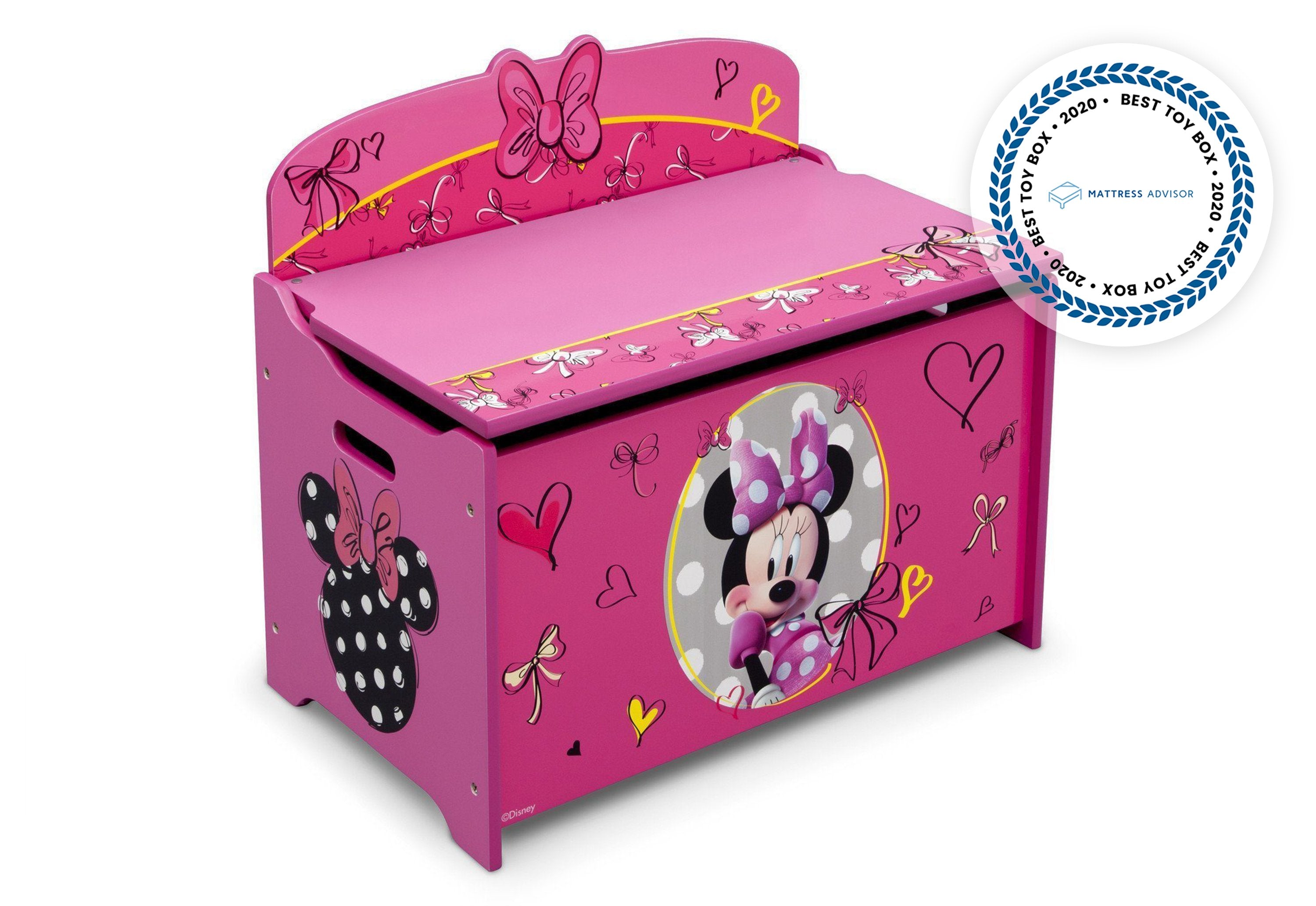 Minnie Mouse Deluxe Toy Storage Box for Kids - Organize Toys, Books & Nursery Decor - Perfect for Disney Themed Bedrooms & Playrooms