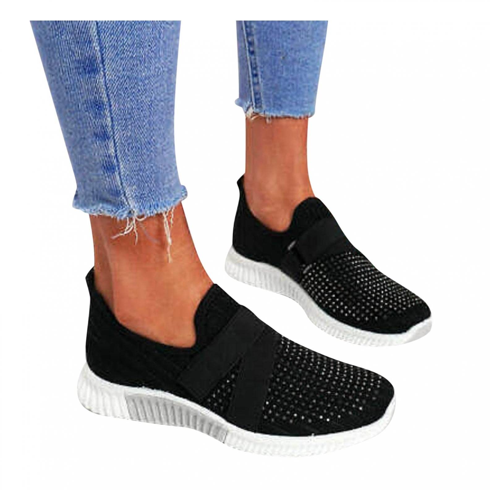 Xudanell Women's Slip-On Sneakers - Breathable Mesh Workout Shoes for Running, Gym & Exercise - Lightweight Lace-Free Sock Design for Comfort & Style - Perfect for Jogging, Walking & Casual Wear