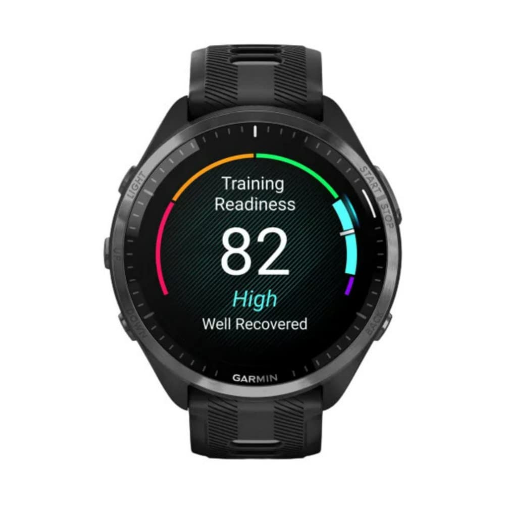 Garmin Forerunner 965 GPS Running Smartwatch (Black) with Travel Charger Stand & Port Protectors - 3-Piece Set for Marathon Training, Outdoor Workouts & Fitness Tracking
