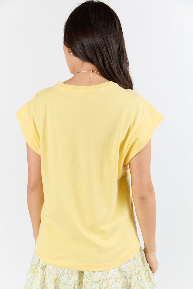 Classic Yellow Cap Sleeve Knit T-Shirt for Women | Soft Cotton Casual Tee | Perfect for Summer Outfits, Beach Wear & Everyday Fashion