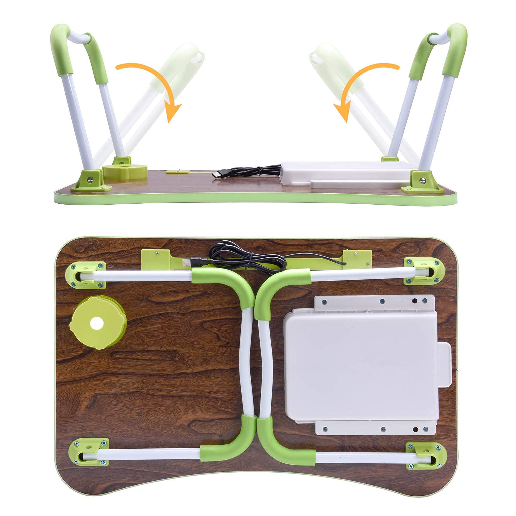 Foldable Laptop Desk with Drawer - Portable Standing Desk for Bed, Couch & Floor - Adjustable Breakfast Tray for Reading, Writing & Working - Perfect for Home Office, Dorm & Travel Use