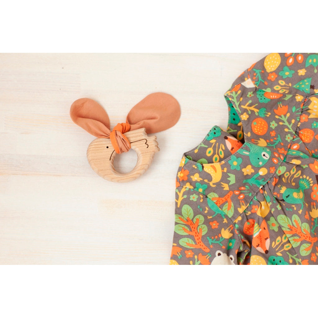 Babai Wooden Teething Bar Birdie - Natural Baby Teether Toy for Soothing Sore Gums | Safe & Non-Toxic Chewing Toy for Infants & Toddlers | Perfect for On-the-Go, Travel & Home Use