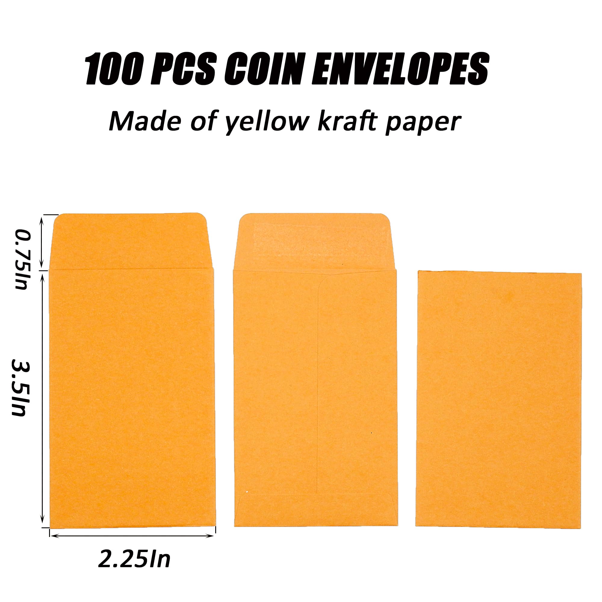 100 Pcs Small Coin Envelopes 2.25