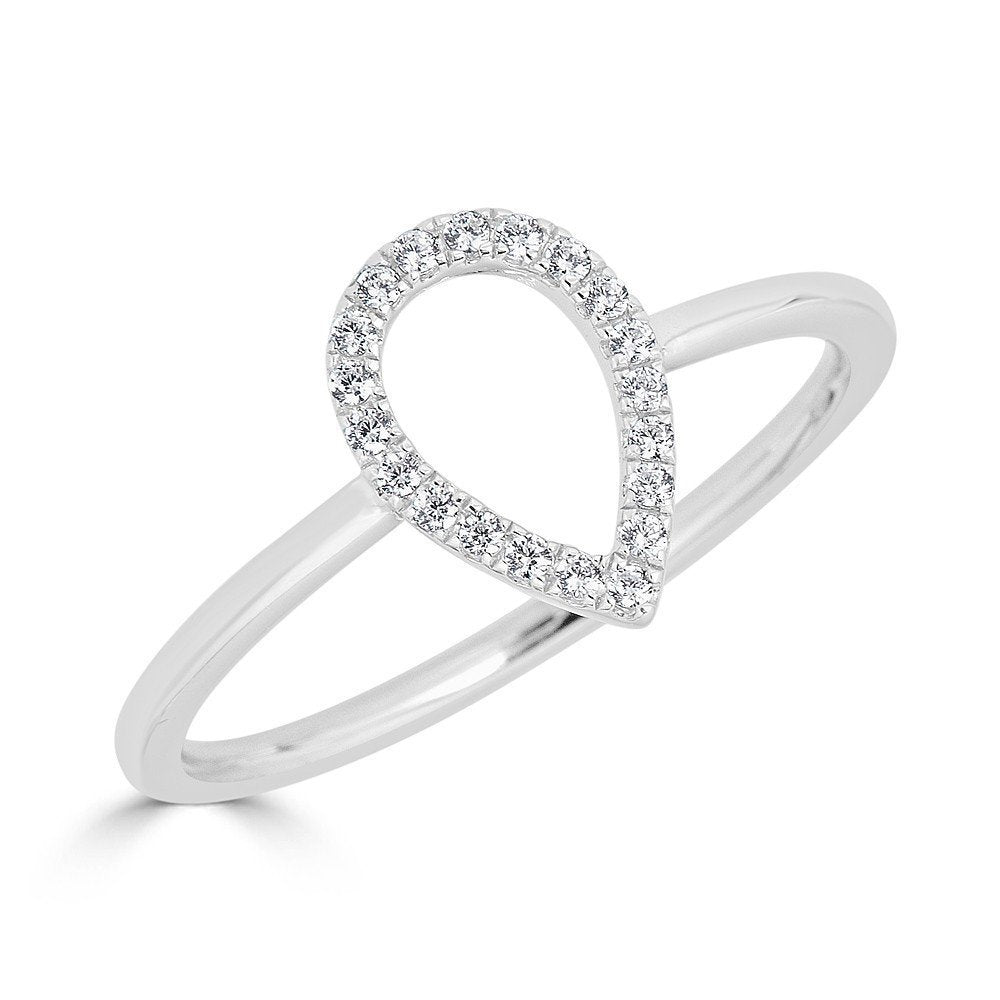 14KT Gold 1/10 CTW Pear-Shaped Diamond Engagement Ring for Women - Perfect for Proposals, Anniversaries & Special Occasions