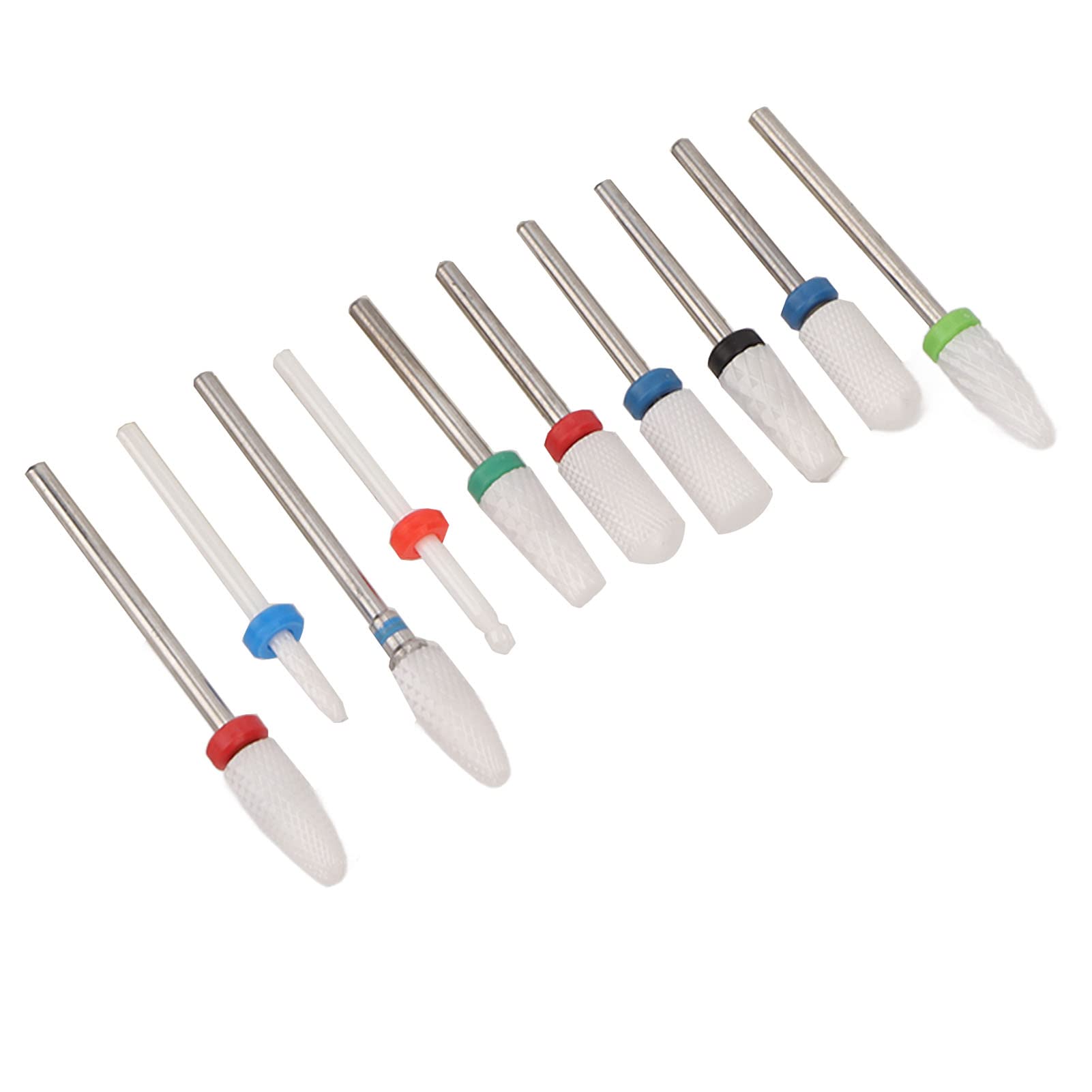 Professional 10pcs Nail Grinding Head Kit with Holder - Manicure Pedicure Tools for Salon & Home Use - Perfect for Nail Art, Acrylics & Gel Extensions