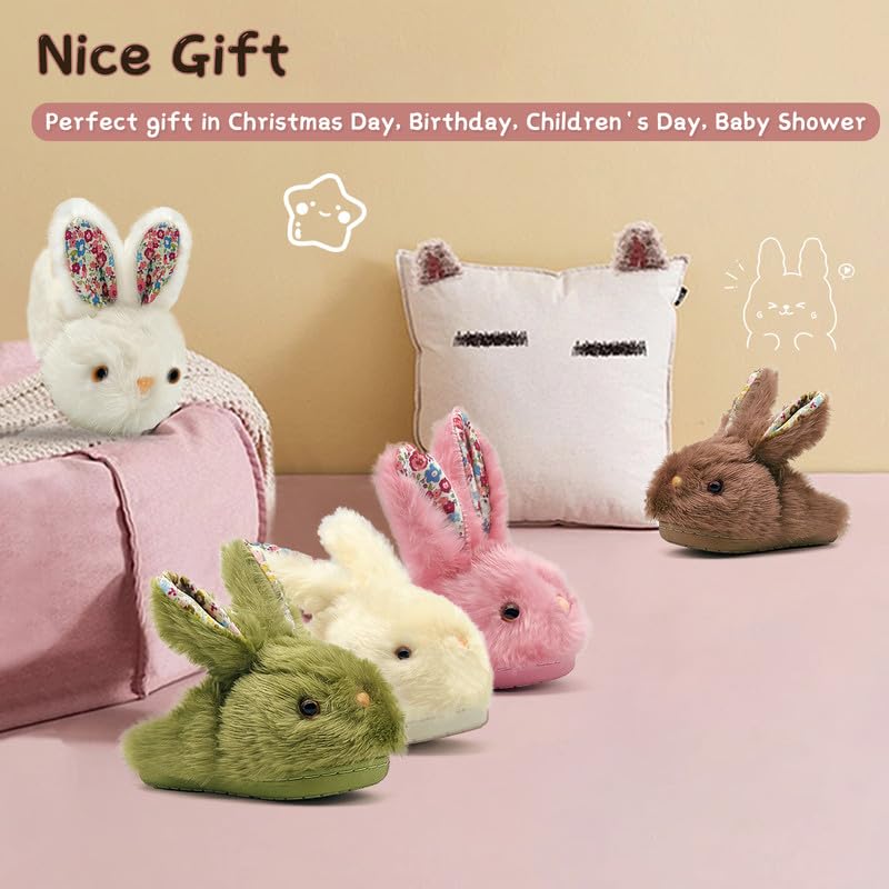 **Soft Plush Bunny Slippers for Toddlers - Anti-Slip Indoor/Outdoor Winter Slippers for Girls & Boys | Cozy & Warm Kids House Shoes for Playtime & Lounging**