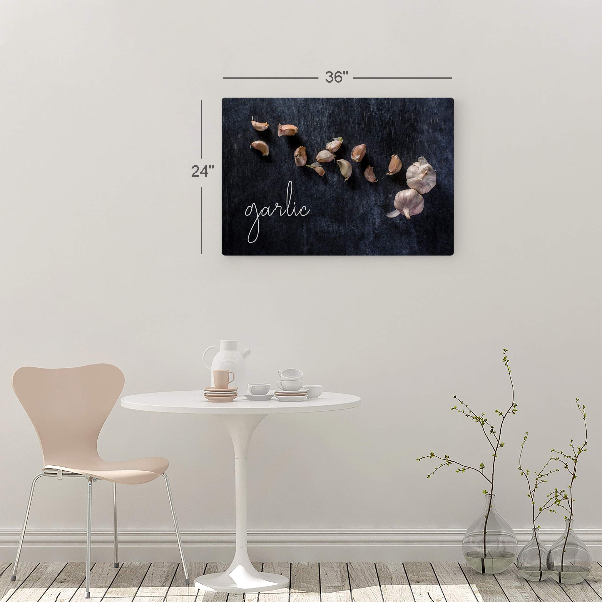 Smile Art Design Garlic Cloves Metal Wall Art - Rustic Kitchen Decor for Farmhouse, Restaurant & Cafe - 24x36 Modern Housewarming Gift Made in USA - Perfect for Dining Room Wall Decor & Country Style Home Decoration