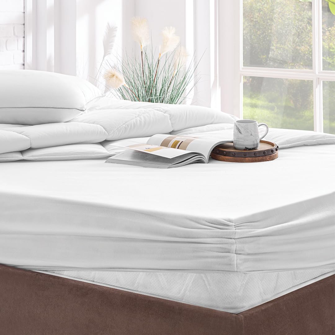 YATAS BEDDING Microfit Waterproof Mattress Protector - Vinyl Free, Noiseless, Soft & Durable Twin XL Mattress Cover (39