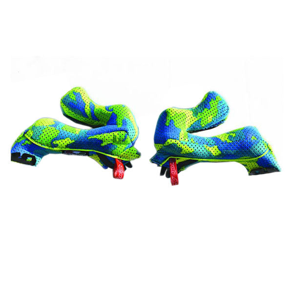 Airoh Cheek Pads Yellow & Blue Replacement for Aviator 2.2 Motorcycle Helmets - Comfort Upgrade for Racing & Street Riding