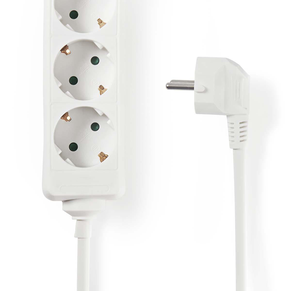 16A 3-Way Grounded Power Strip with 3m Cable - Safe & Durable Extension Cord for Home, Office, and Workshop Use
