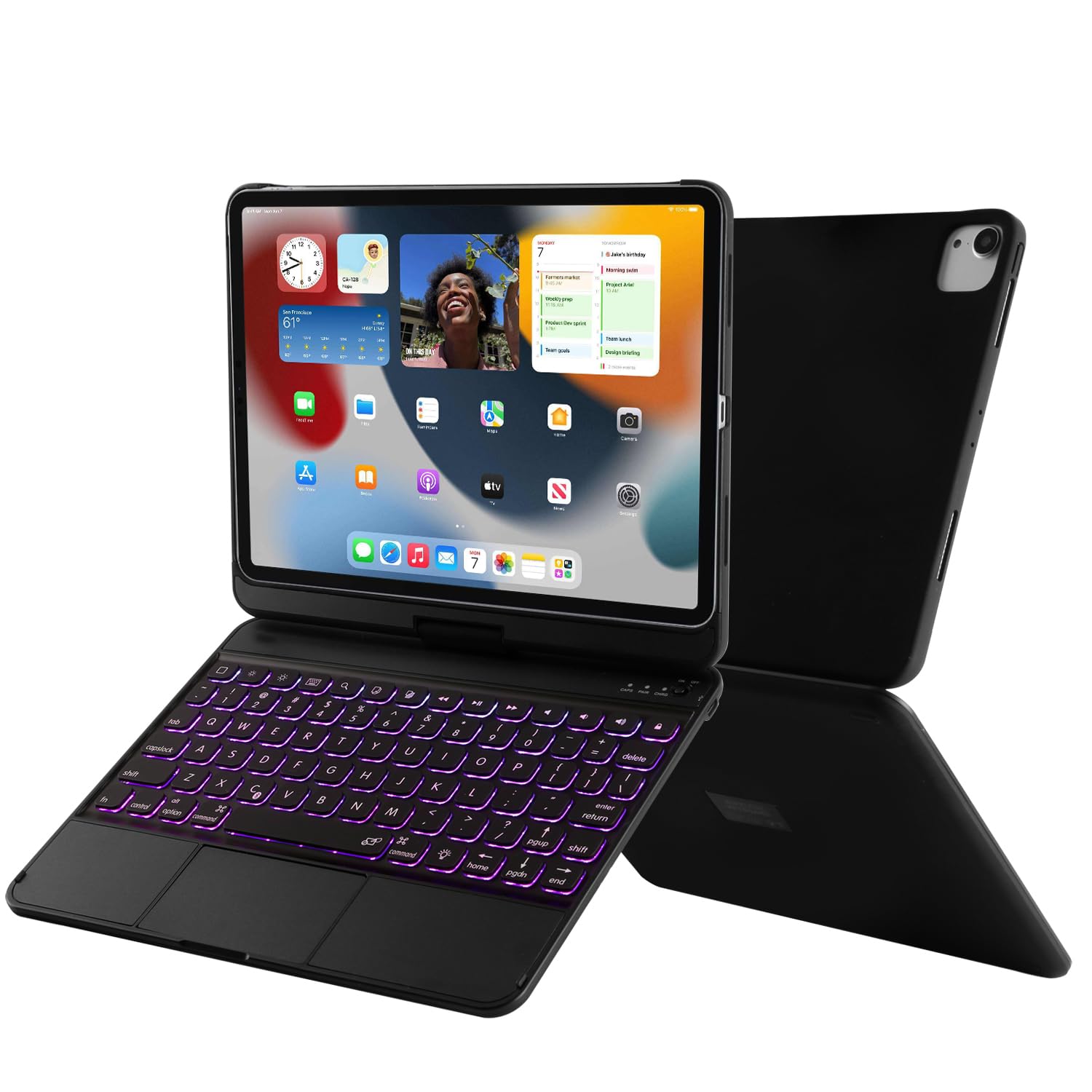 Premium Keyboard Case for iPad Air 11 inch M3 2025 & M2 2024 - Multi-Touch Backlit Keyboard with 360° Swivel Stand for iPad Pro 11-inch (4th/3rd/2nd/1st Gen) & iPad Air 5th/4th Gen 10.9 inch - Ultra Thin & Light Design for Work, Study & Travel