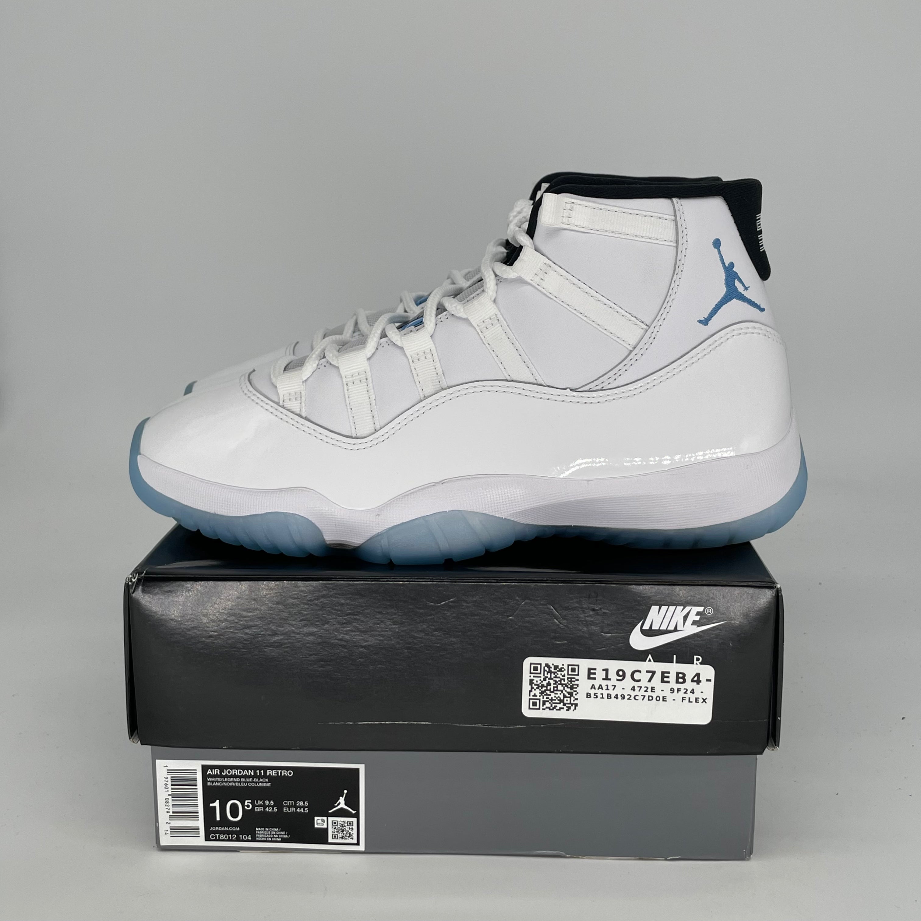 Original Air Jordan 11 Retro 'Legend Blue' Basketball Shoes - Men's Size 10.5 / Women's Size 12 (CT8012-104) - Perfect for Court Performance & Streetwear Fashion