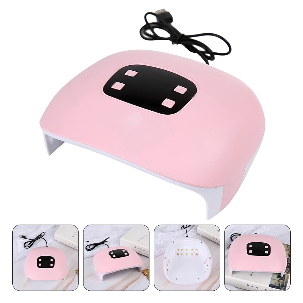 OSALADI UV LED Nail Lamp - USB Powered Portable Gel Nail Dryer for Fingernails & Toenails - Pink Professional Nail Polish Curing Light | Perfect for Home Manicures, Salon Use & Travel