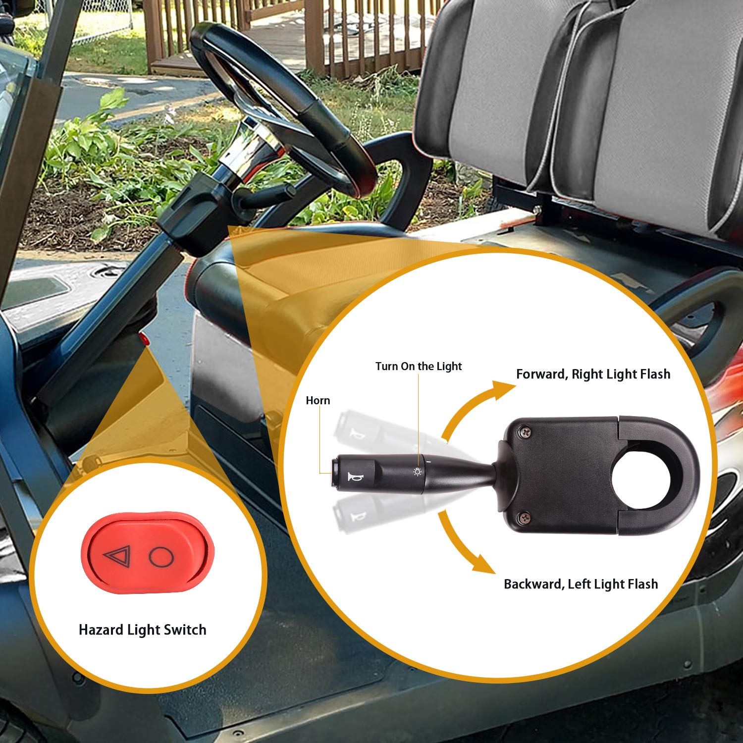 Yamaha G29 Drive 2007-Up Golf Cart Light Kit - 10L0L LED Headlights, Taillights, Turn Signals, Hazard & Brake Lights with Horn | Perfect for Night Golfing, Camping & Neighborhood Cruising