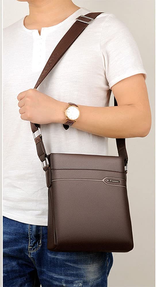 Premium Genuine Leather Messenger Bag for Men - Stylish Crossbody Shoulder Bag, Business Briefcase & Work Laptop Bag - Perfect for Office, Travel & Daily Commute