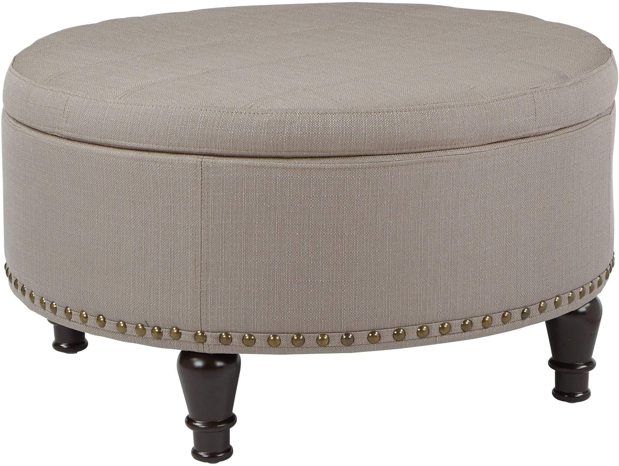 Bassett Augusta Storage Ottoman [BP AUOT32] - Stylish Upholstered Bench with Hidden Storage for Living Room, Bedroom & Entryway
