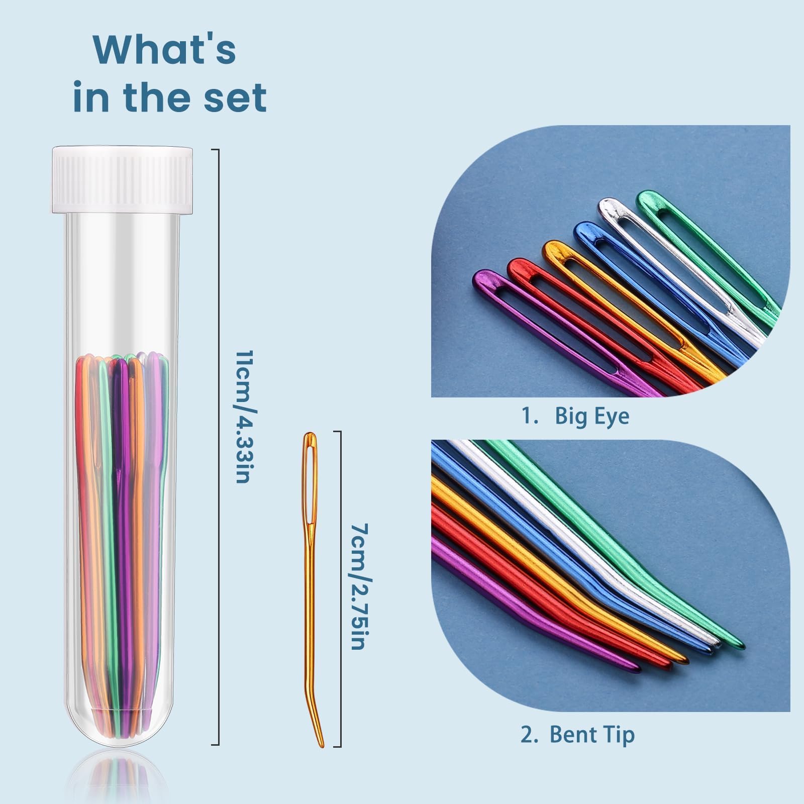 30-Piece Nitlak Yarn Needle Kit with Bent Tapestry Needles & Large Eye Sewing Needles - Perfect for Tapestry, Sewing, Weaving & Darning Projects | Includes Needle Storage Case for Easy Organization