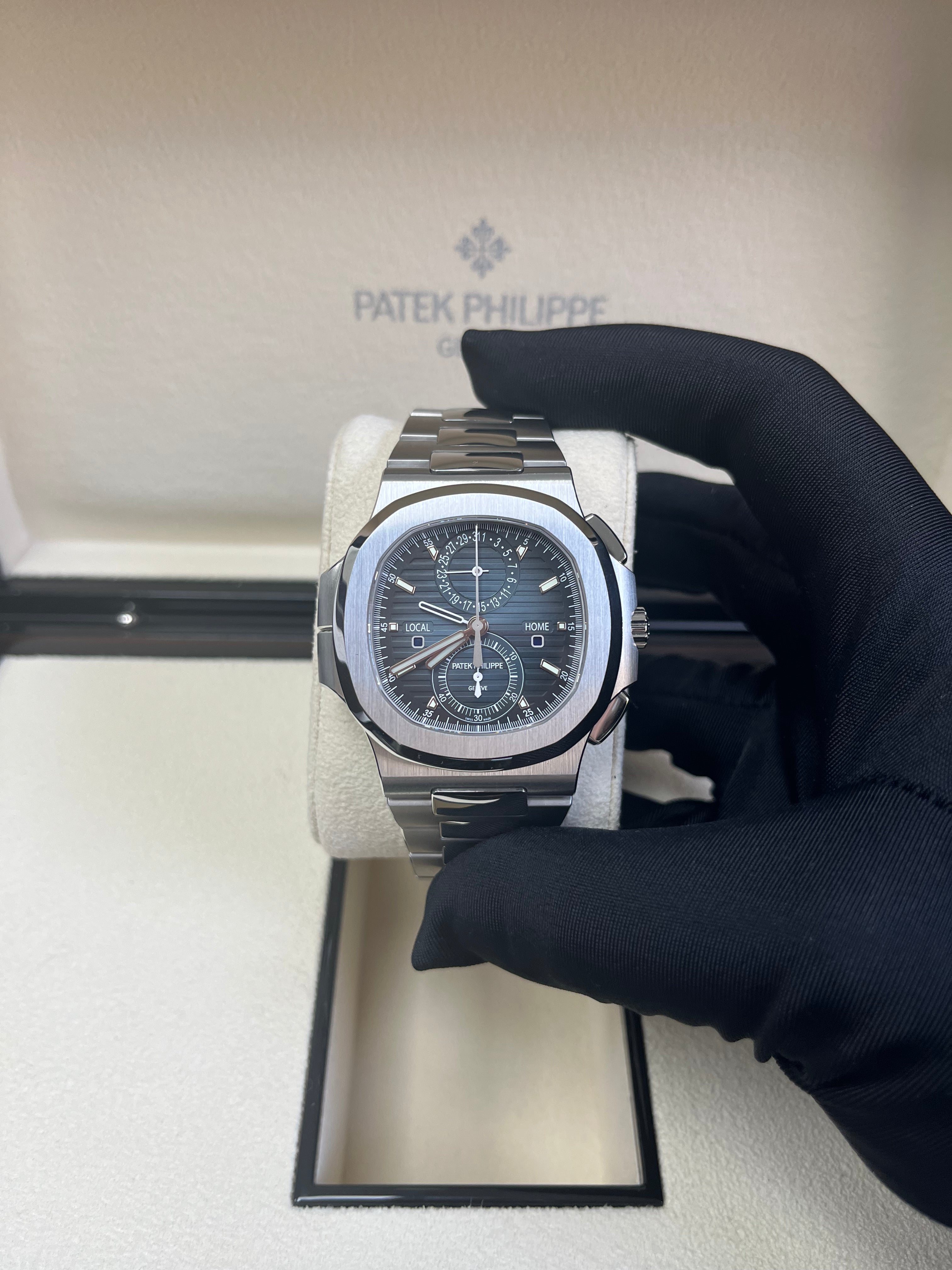Patek Philippe Nautilus 40mm Stainless Steel Men's Watch - Blue Dial Chronograph Ref. 5990/1A-011 | Luxury Automatic Timepiece for Travel, Business & Special Occasions