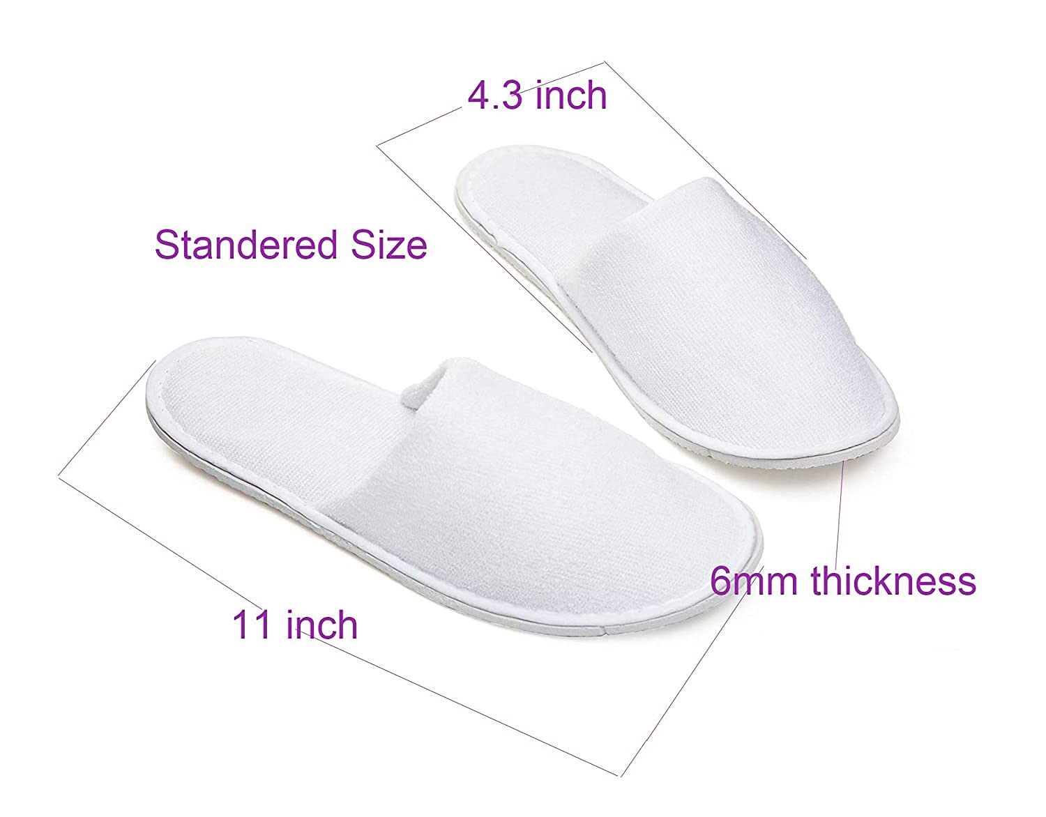 Krafty Kustomz Disposable Cloth Slippers - One Size Fits All, White (Pack of 1) - Perfect for Hotels, Spas, Hospitals & Travel