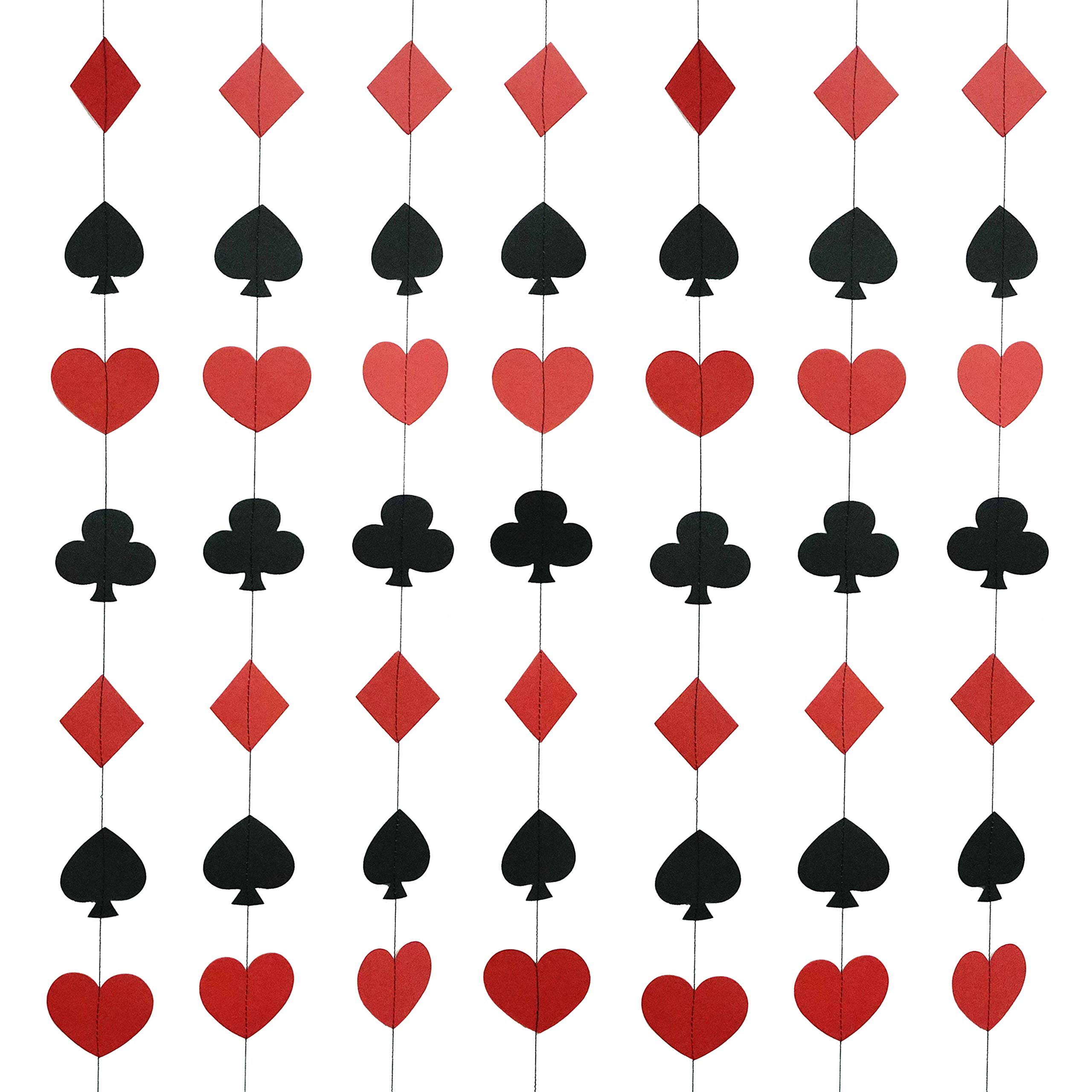 Viva Las Vegas Casino Party Decorations - 4pc Hanging Paper Garlands for Game Night, Birthday Party, Ceiling Decor, Photo Booth Backdrops & Props (Poker, Bingo, Cards Theme) - Perfect for Casino-Themed Events, Bachelor Parties, and Vegas-Style Celebrations