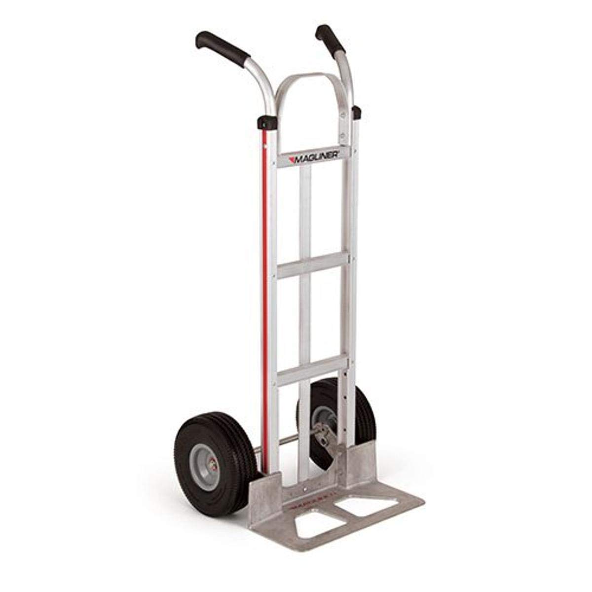 Magliner HMK116UA4-V Heavy Duty Hand Truck with Double Pistol Grip & Pneumatic Tires - Silver | Durable Utility Cart for Warehouse, Moving, Retail & Industrial Use