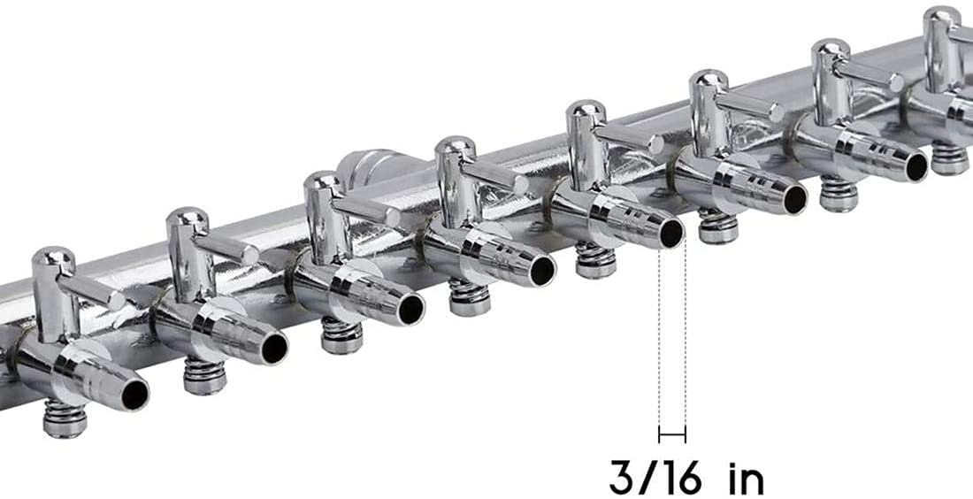 8-Way Aquarium Air Valve - Inline Manifold Air Flow Pump Tubing Splitter with Lever Control | Perfect for Fish Tank, Hydroponics & Oxygen Systems