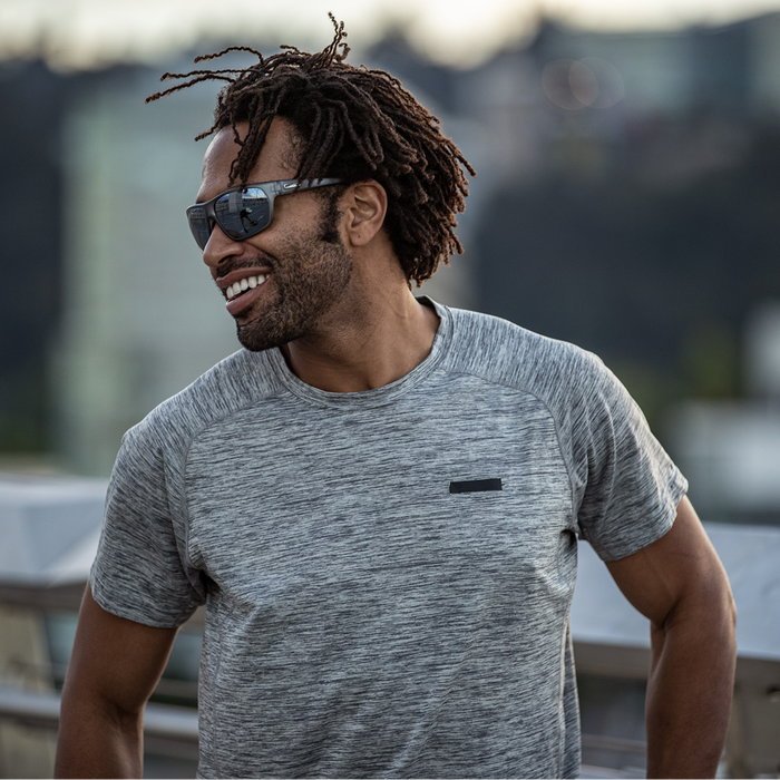 Boone Matte Silver Grey Polarized Sunglasses with Silver Mirror Lens - UV Protection for Outdoor Sports & Driving