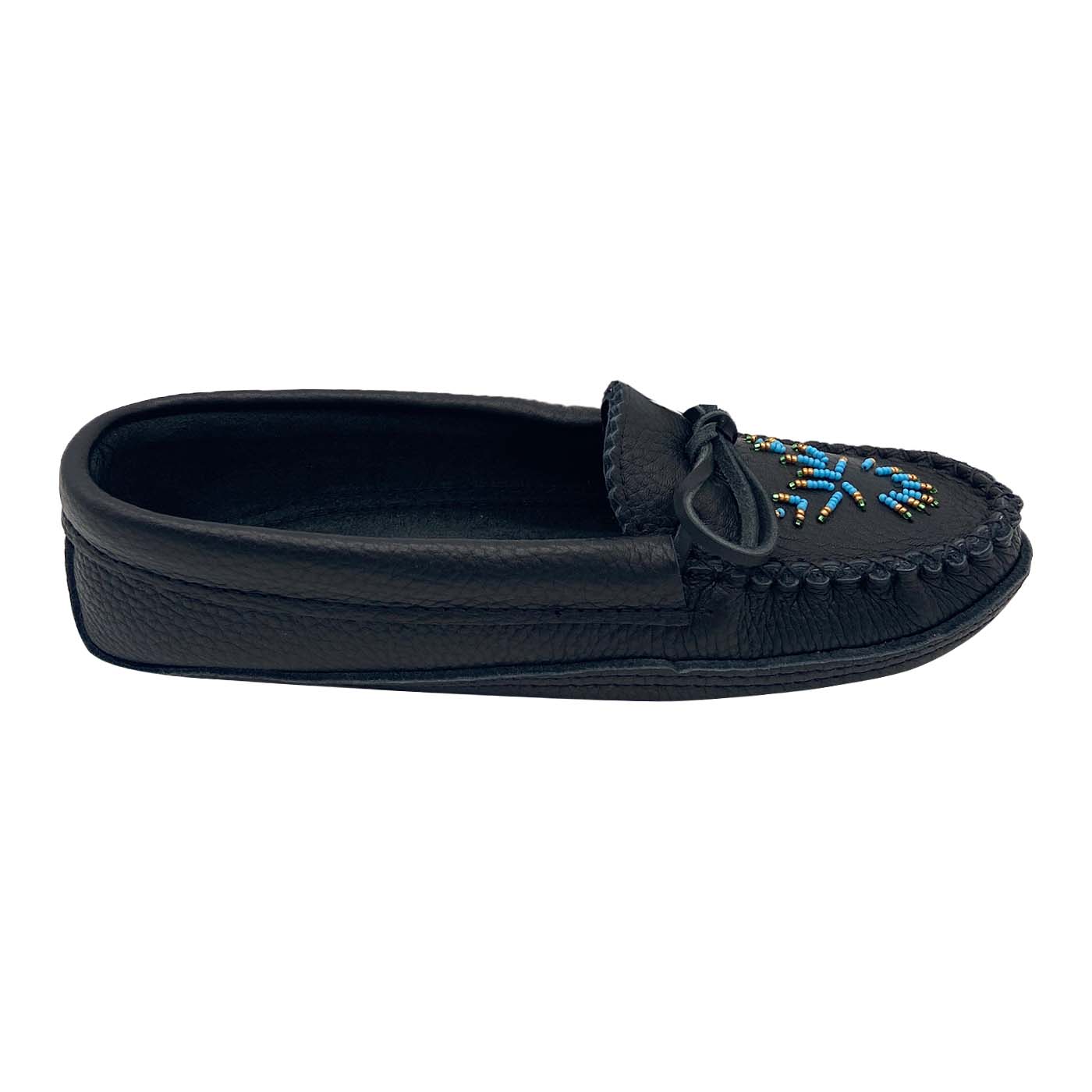 Women's Soft Sole Moose Hide Leather Moccasins - Comfortable Indoor/Outdoor Slippers for Home, Office & Travel