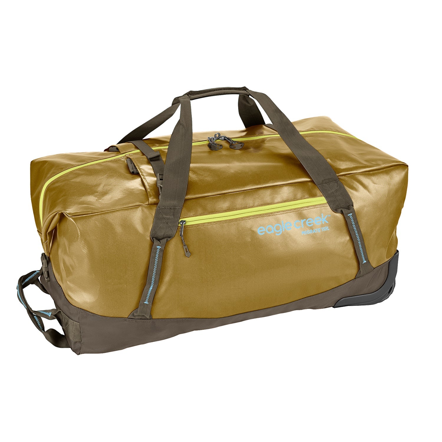 Eagle Creek Migrate Wheeled Duffel 110L - Large Travel Duffel Bag with Wheels, Durable Field Brown Luggage for Adventure Travel, Camping & Outdoor Trips