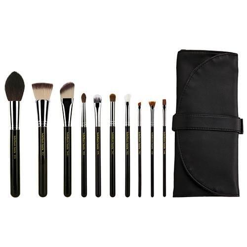 Maestro The Key Essential 10-Piece Professional Makeup Brush Set with Roll-Up Pouch - Perfect for Travel, Home Makeup Application & Professional Artists