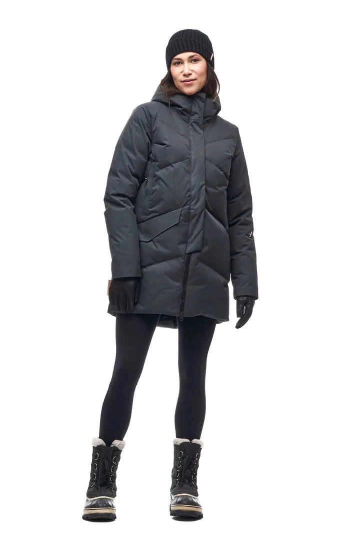 Ayaba Women's Simplified Parka Jacket - Lightweight Waterproof Winter Coat with Hood, Warm Puffer Outerwear for Cold Weather - Perfect for Skiing, Hiking & Daily Commute