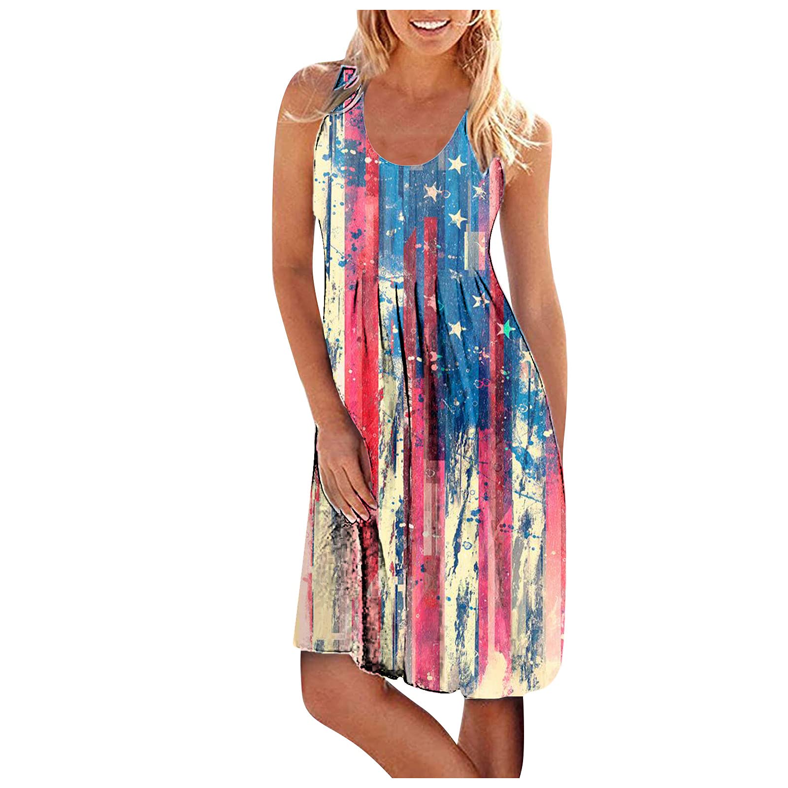 Women's Graduation Dress - Black & White Summer Sundress with Butterfly Print, Boho Gypsy Style (Blue, Size S) - Perfect for College Graduation, Beach Vacations & Casual Outings