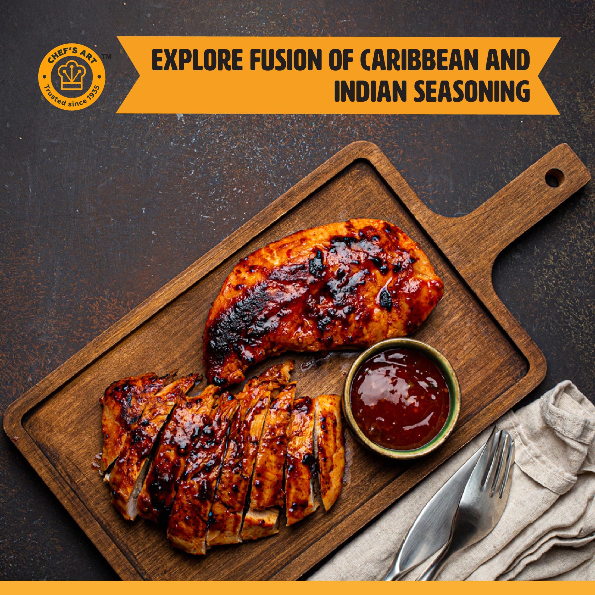 Premium Jamaican Jerk Seasoning 400g - All Natural Spicy & Smoky BBQ Rub - No Preservatives or Artificial Colors - Perfect for Grilled Chicken, Fish, Paneer, Fries & Salad Dressings - Ideal for Summer Cookouts, Backyard BBQs & Caribbean-Inspired Meals