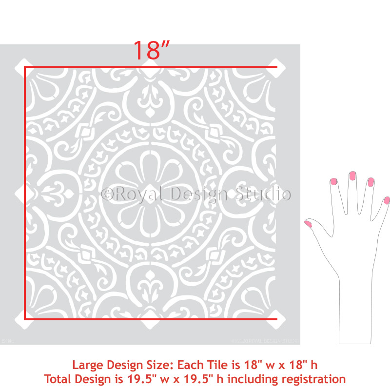 Bixby Tile Stencil - Reusable DIY Home Decor Stencils for Painting, Wall Art, and Floor Designs | Perfect for Bathroom, Kitchen, and Backsplash Projects