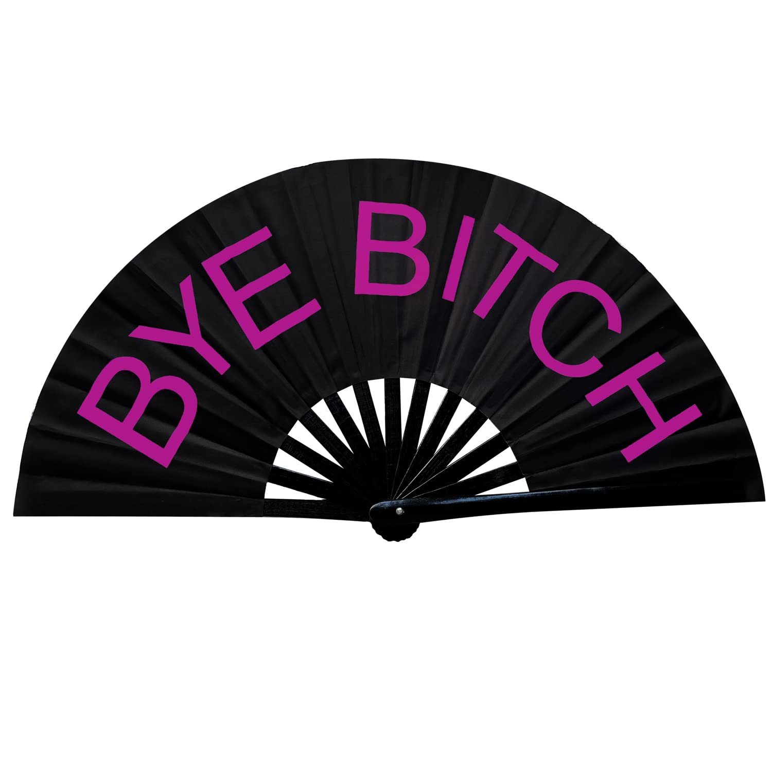 Gionforsy Large Bamboo Hand Fan - Bright Color Fabric Folding Fan for Rave, Festival & Outdoor Events - Portable Cooling Fan for Summer, Concerts & Parties (Style 5, 1pc)
