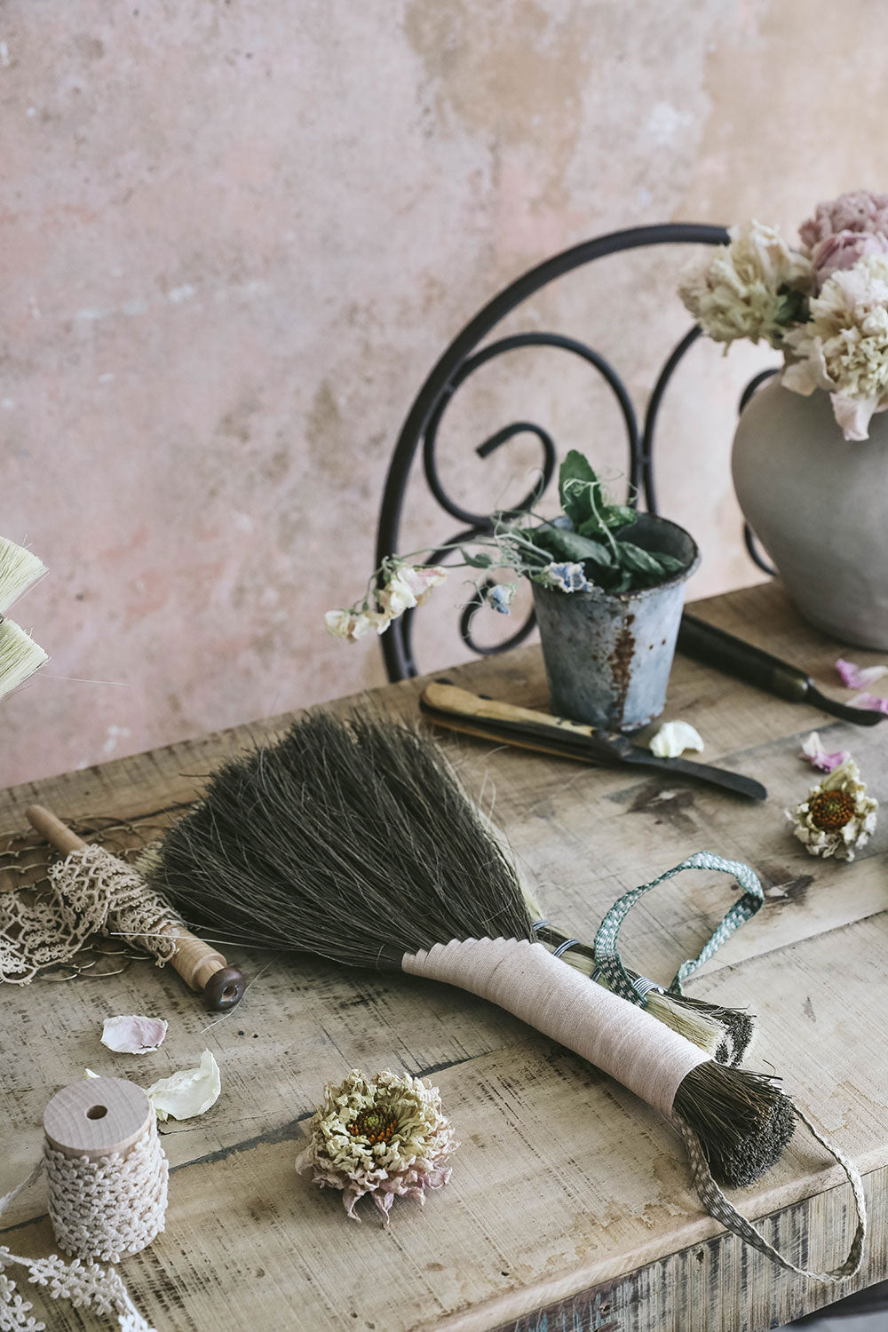 Premium Tampico Fiber Hanging Brush - Dark Brown - Ideal for Cleaning Boots, Shoes, and Outdoor Gear - Perfect for Mudrooms, Garages, and Entryways