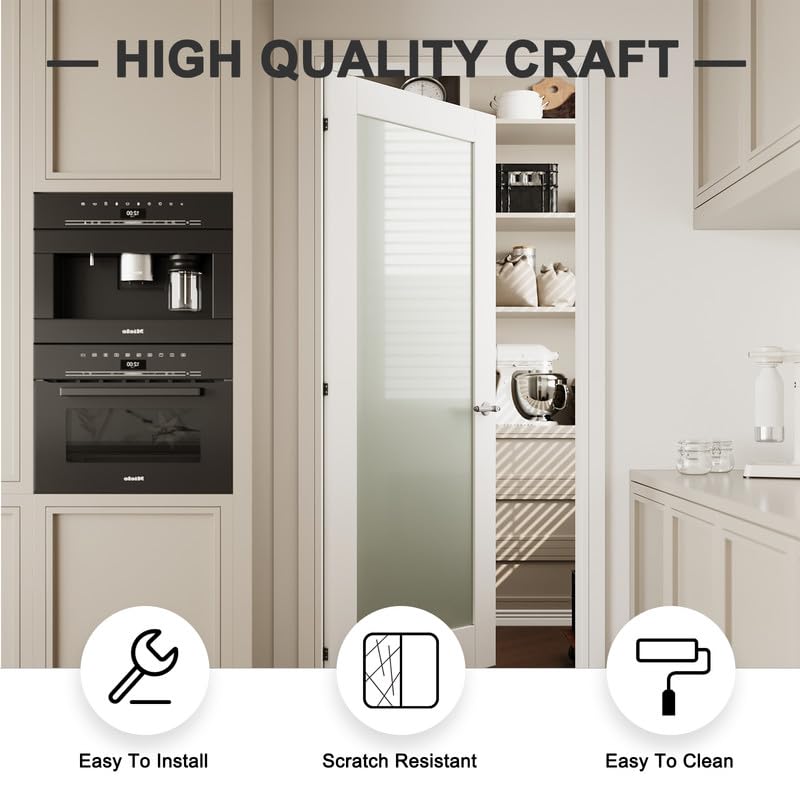 Pre-Assembled Frosted Glass Interior Slab Shaker Door - 24