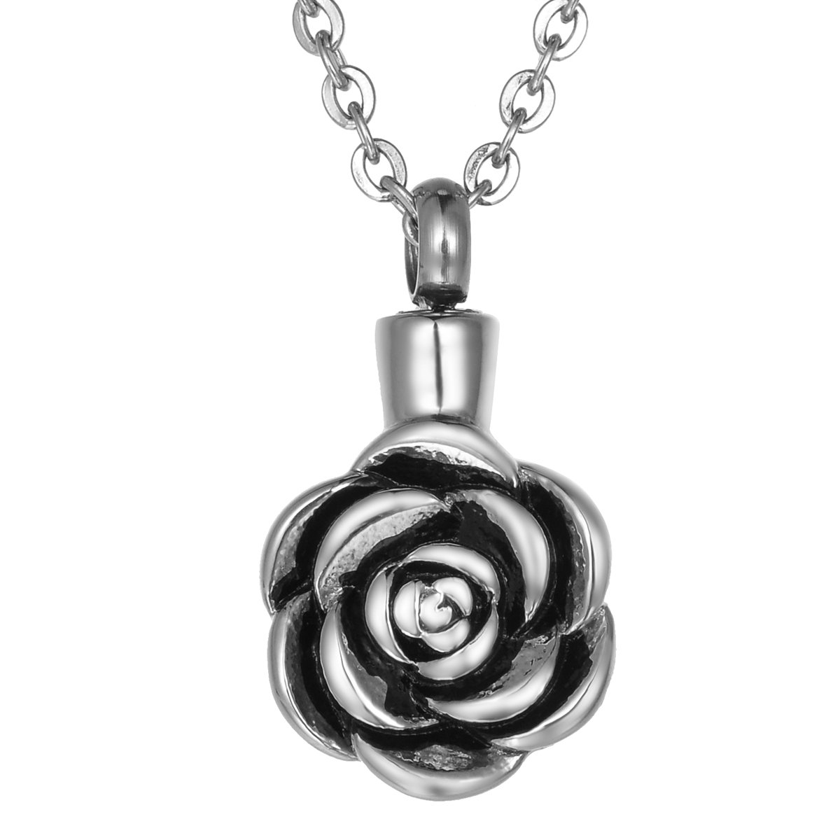 Valyria Rose Petal Memorial Necklace - Cremation Jewelry for Ashes with Custom Engraving | Keepsake Urn Pendant for Loved Ones, Perfect for Funerals & Remembrance Ceremonies