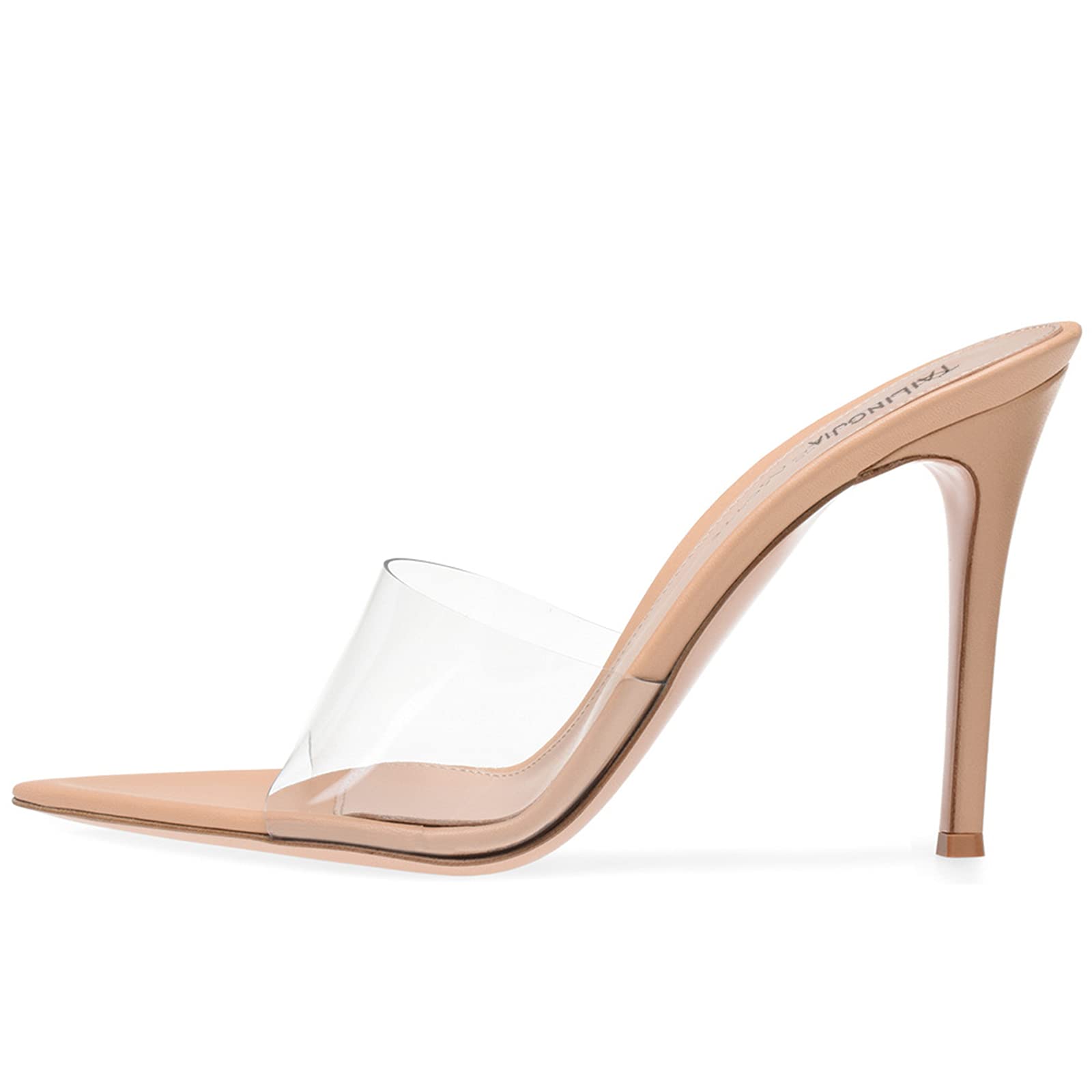 VNFWLDM Women's Transparent PVC High Heel Sandals - Fashion Open-Toe Slippers for Ladies, Flesh Color, Size 35 - Perfect for Parties, Weddings & Evening Events