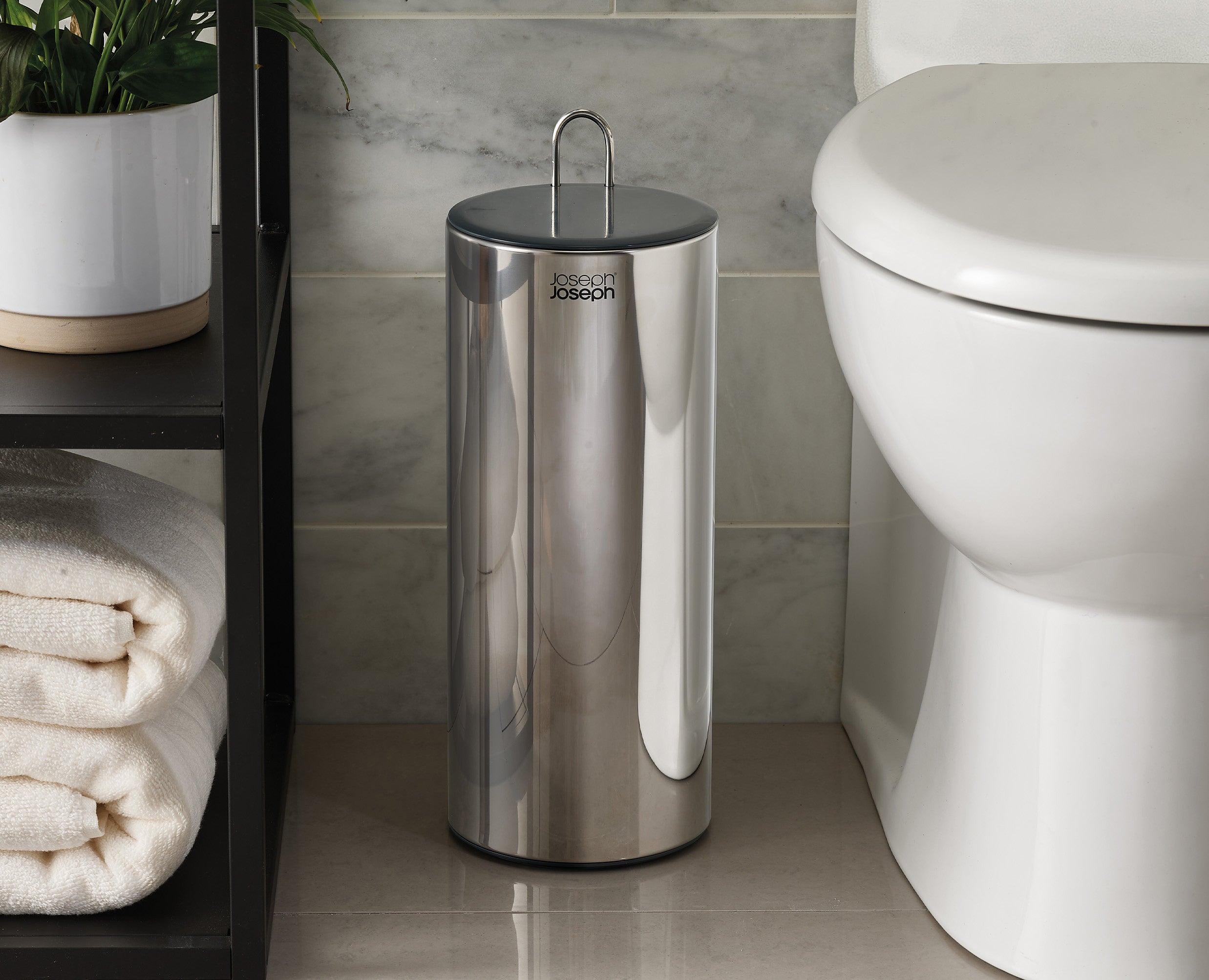 Premium Stainless Steel Hidden Toilet Paper Holder - Modern Bathroom Organizer for Home & Hotel Use