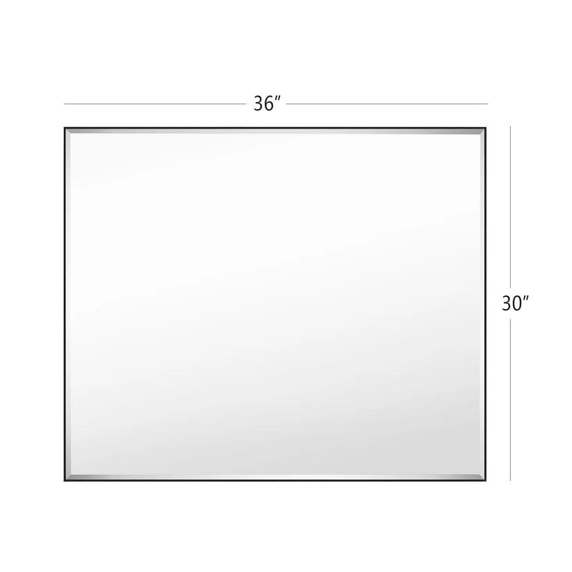 Modern Black Aluminum Framed Beveled Wall Mirror - Sleek Home Decor for Living Room, Bedroom & Entryway - Shatter-Resistant Glass with Stylish Reflections