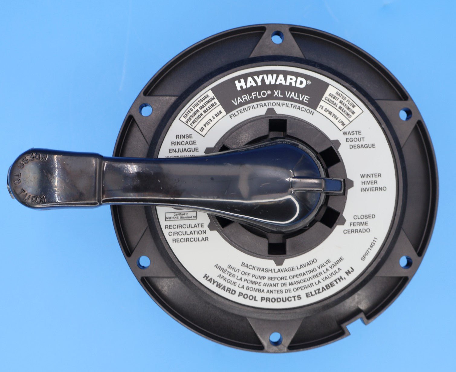 Hayward Vari FloXL Backwash Valve Handle, Key, and Cover Assembly SPX0714BA - Replacement Parts for Pool Filter Maintenance | Perfect for Inground & Above Ground Pools