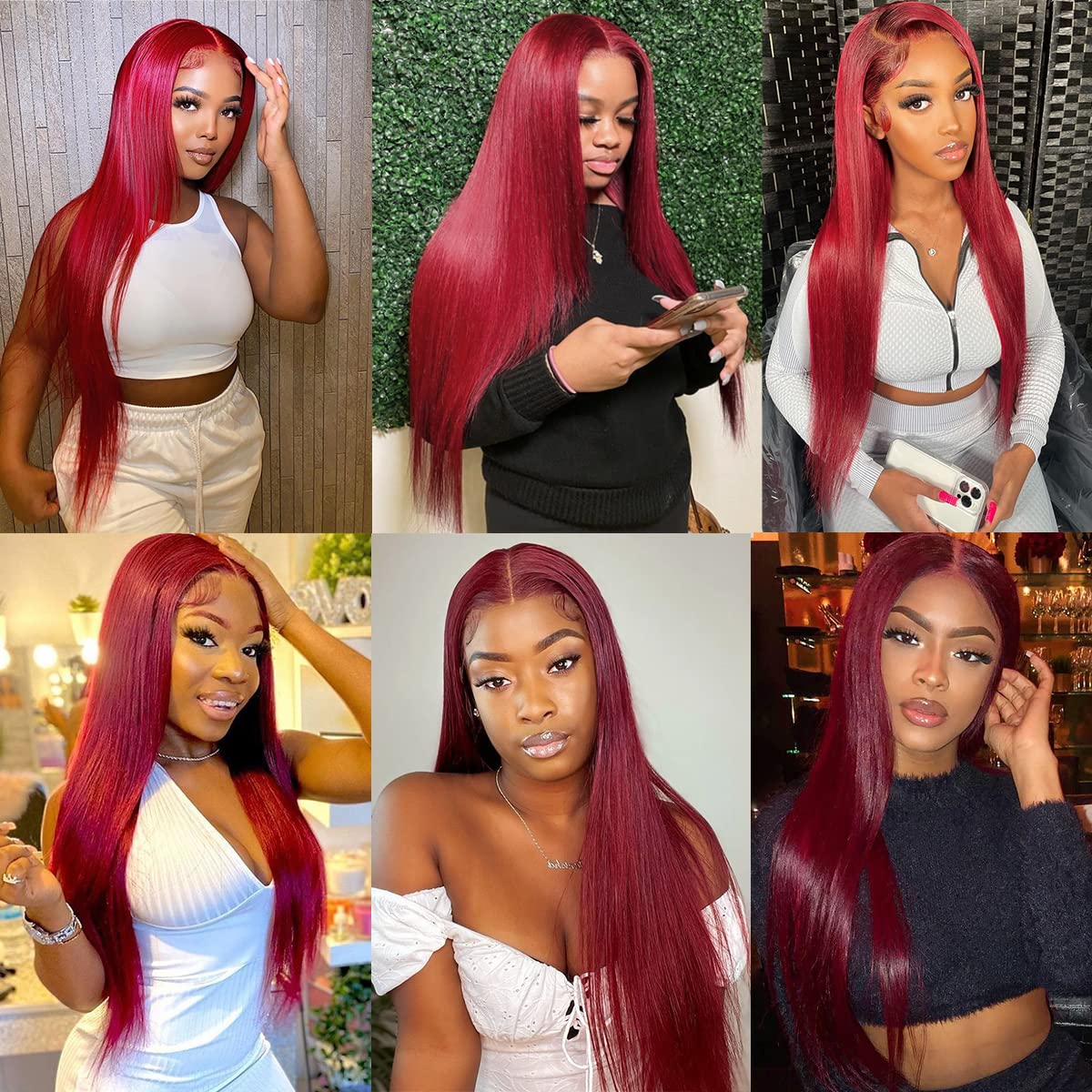 SUPERNOVA 99J Burgundy Lace Front Wig - 18 Inch Brazilian Virgin Human Hair with 4x4 Lace Closure, Pre-Plucked Hairline & Baby Hair - 150% Density Long Straight Red Wig for Black Women | Perfect for Daily Wear, Cosplay, and Special Occasions