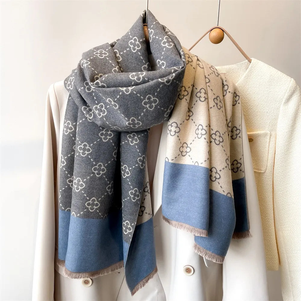 Luxury Double-Sided Cashmere Feel Scarf for Women & Men - Soft Winter Warm Wrap - Perfect for Cold Weather, Office, Travel & Gift Giving