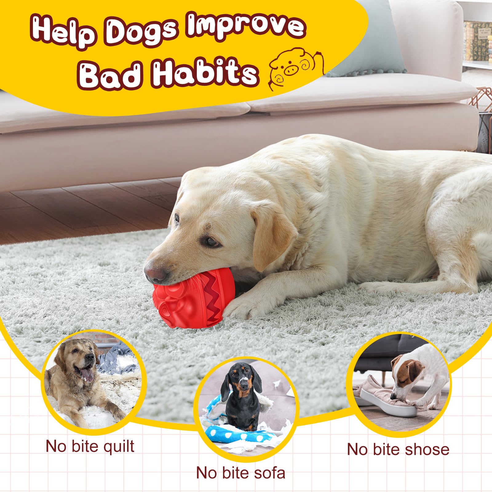 Ultra Durable Dog Chew Toys for Aggressive Chewers - Heavy Duty Chew Proof Toys for Large Breed Dogs - Tough Treat Dispensing Toys to Relieve Boredom | Perfect for Playtime, Training & Mental Stimulation