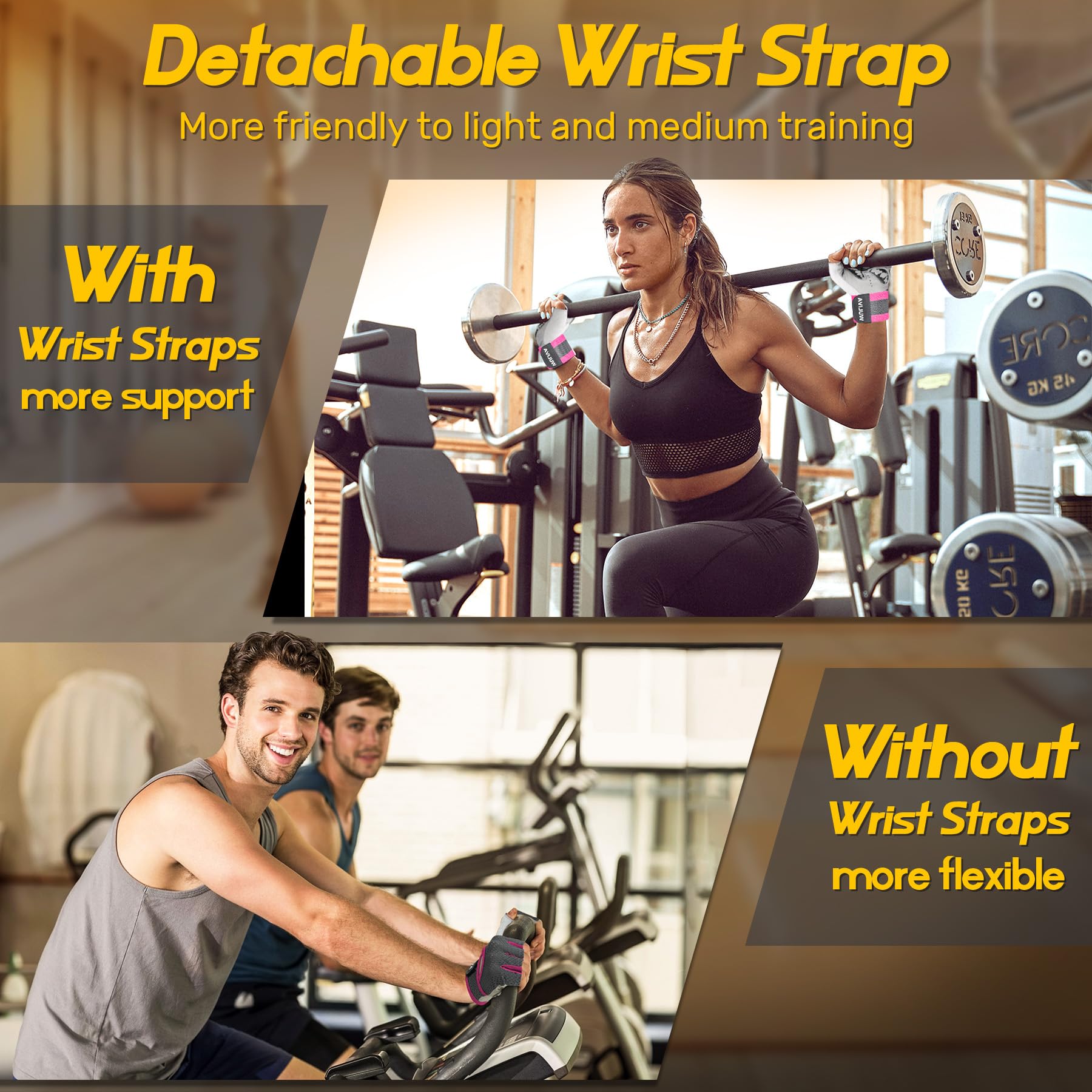 5-in-1 Workout Gloves for Men & Women - Breathable Weight Lifting Gloves with Anti-Slip Grip & Wrist Support - Perfect for Gym Training, CrossFit, Powerlifting & Home Workouts