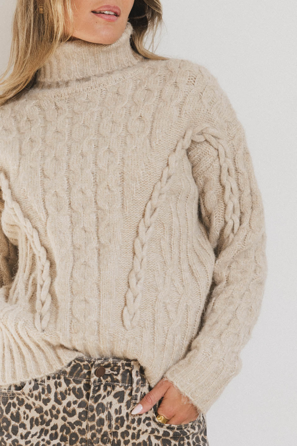 Abigail Turtleneck Sweater Women's Winter Knit Pullover - Cozy Casual & Office Wear (Final Sale)