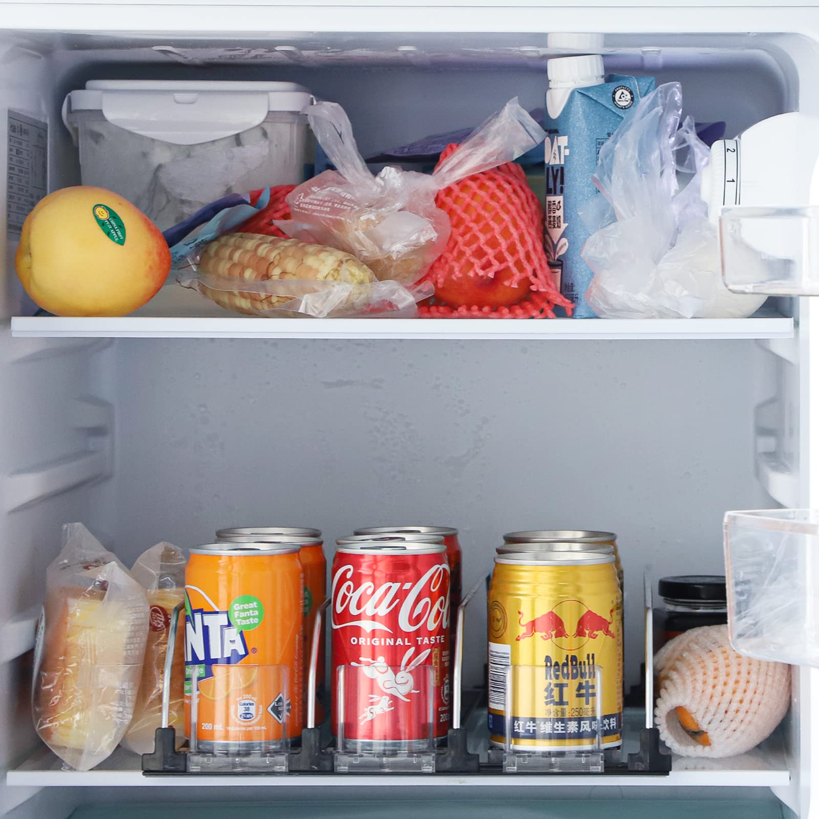 SWAWIS Automatic Can Dispenser & Refrigerator Organizer - Black | Space-Saving Soda/Beer Can Dispenser for Fridge, Kitchen & Pantry | Perfect for Parties, BBQs & Home Organization