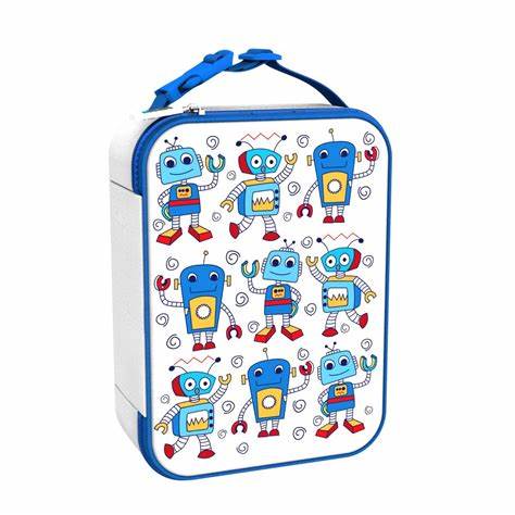 Ion8 Kids Lunch Bag with Robot Design - Insulated Reusable Lunch Box for School, Picnic & Travel - BPA-Free & Leak-Proof Lunch Tote for Boys & Girls