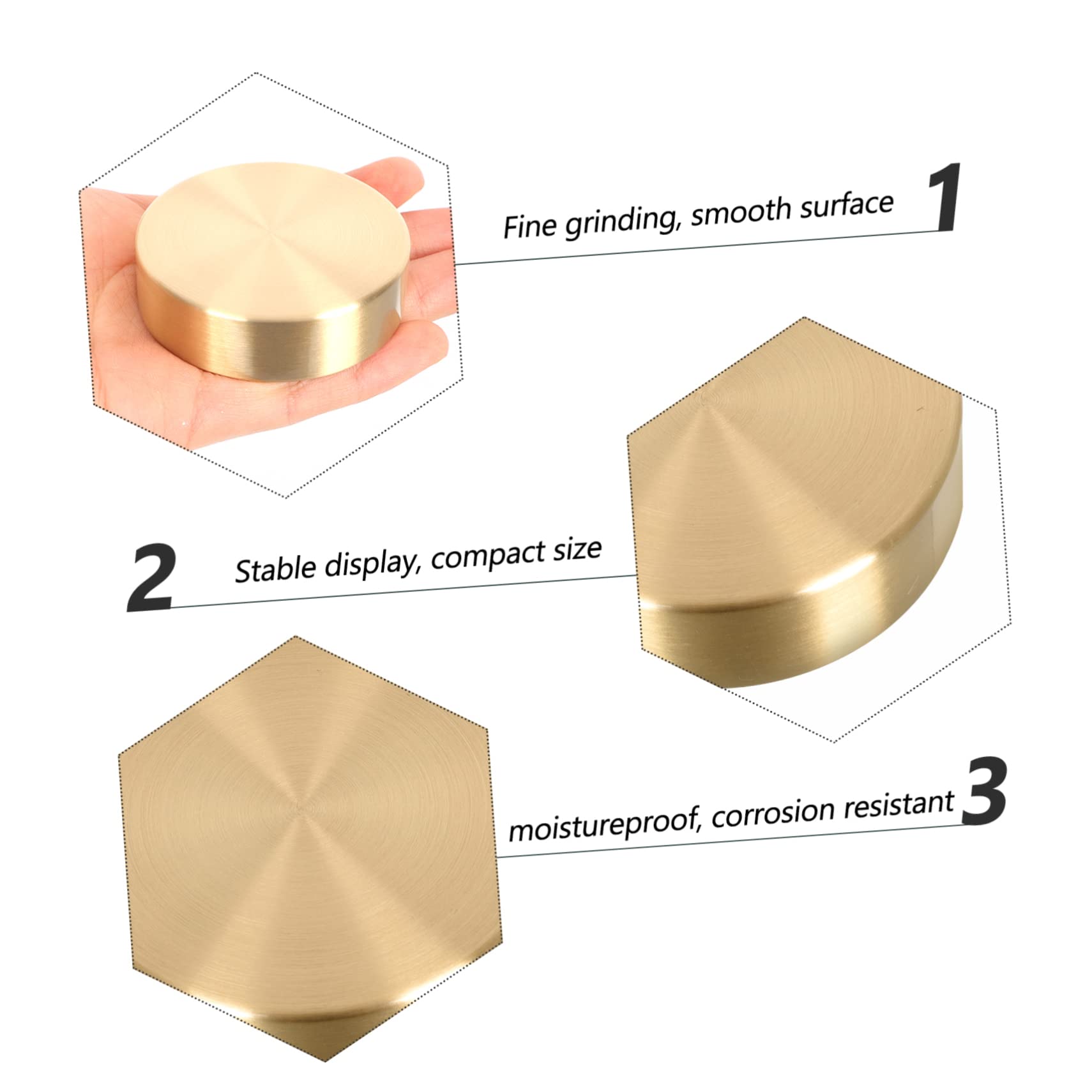 BRIGHTFUFU 2-Piece Round Brass Paperweight Set - Heavy Duty Letter Holder, Art & Document Organizer for Office Desk, Home Decor, and Gift Giving